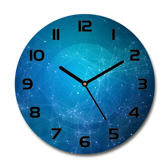 Glass Wall Clock 30Cm Round Decoration Picture Wall Art Modern Decoration Kitchen Living Room Silent - Constellation,104704911