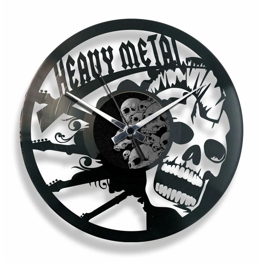 Heavy Metal Vinyl for Those Who Love Tougher Rock 30cm Silent Wall Clock