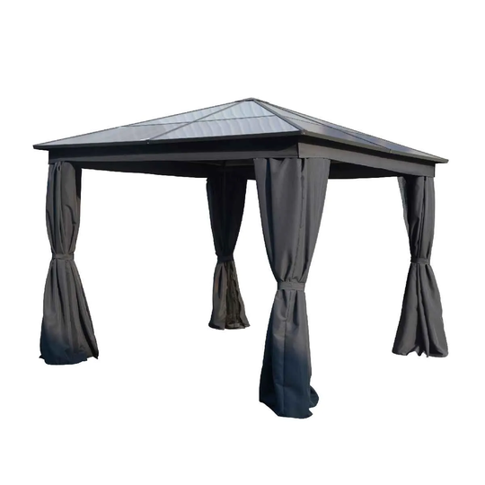 Katie Blake Aspen 3m x 3m Gazebo with Polycarbonate Roof - Grey