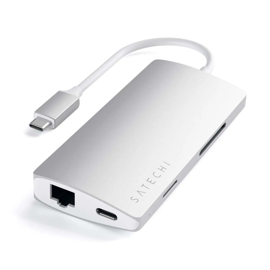Satechi - Type-c Multiport Adapter 4K With Ethernet V2 - Silver