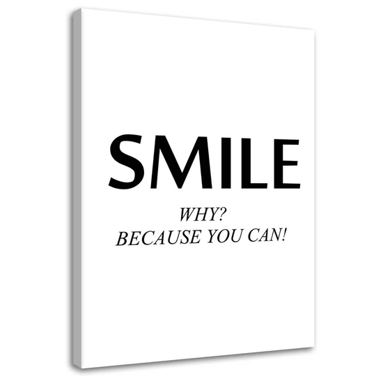 Canvas Print Smile Black And White