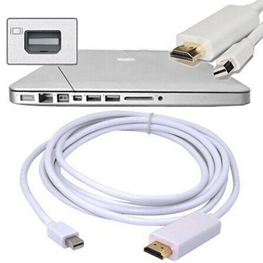 Kabalo 1.8m ThunderBolt Mini DisplayPort DP to HDMI Adapter Male-to-Male Cable For Macbook Pro Air M/M (White)