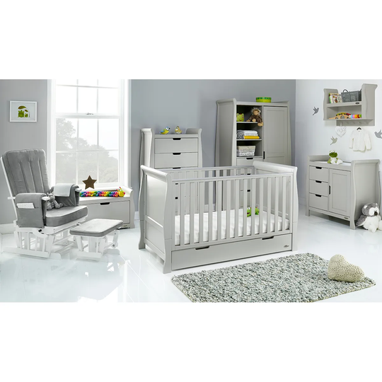 Obaby Stamford Classic Sleigh 7 Piece Room Set - Warm Grey