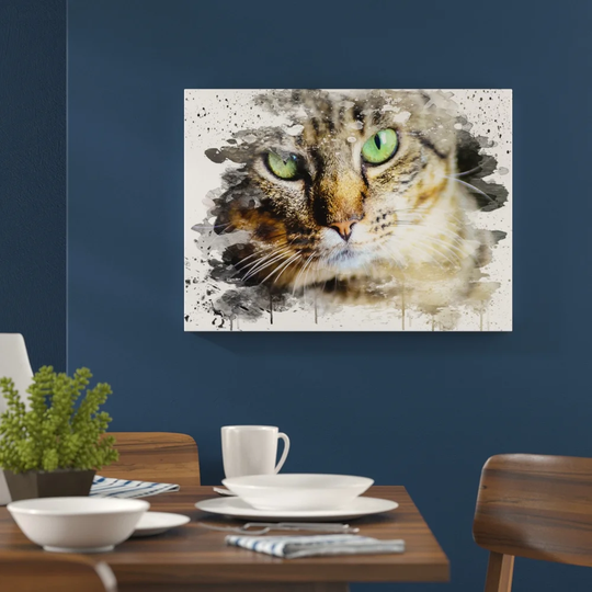 'Green-Eyed Cat' Graphic Art Print Poster