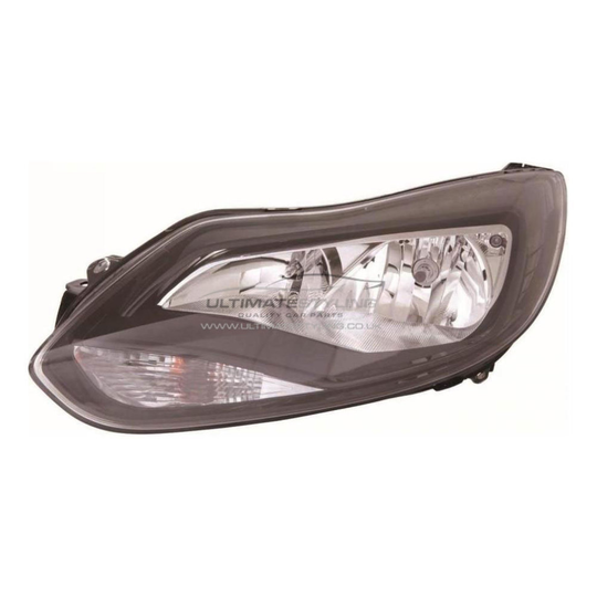 Ford Focus Mk3 Zetec Hatchback 2/2011-2014 Black Headlight Lamp Passenger Side
