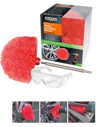 QUIXX Car Detail Vehicle Care Wheel Alloy Cleaning Brush Drill Attachment QWCB1
