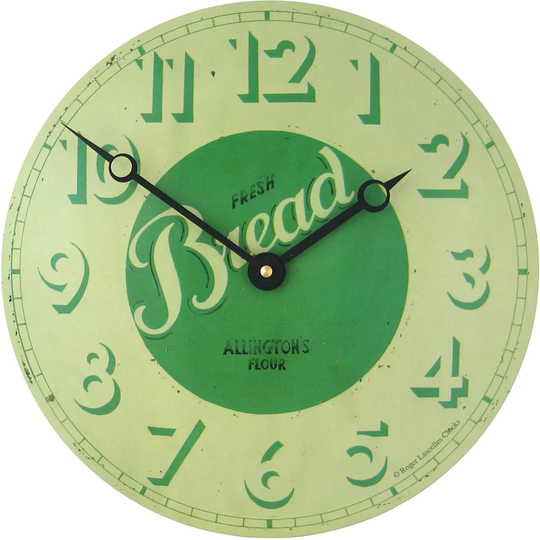 Convex Tin Fresh Bread Wall Clock