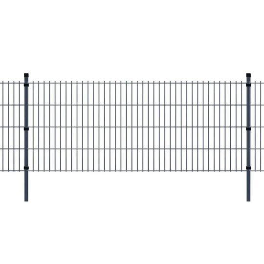 Vidaxl 2D Garden Fence Panel & Posts 2008X830 Mm 2 M - Grey