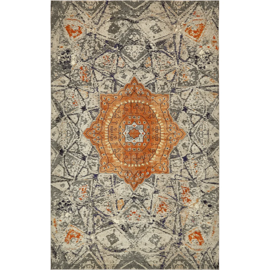 Dimonetta Grey/Orange/Cream Rug