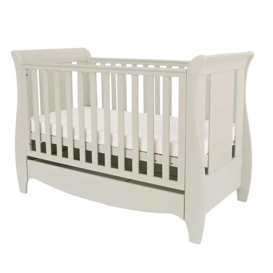 Tutti Bambini Roma Mini Sleigh Cot Bed with Drawer - Linen