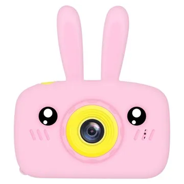 Cartoon HD Camera for Kids with 3 Games - 12MP - Rabbit / Pink