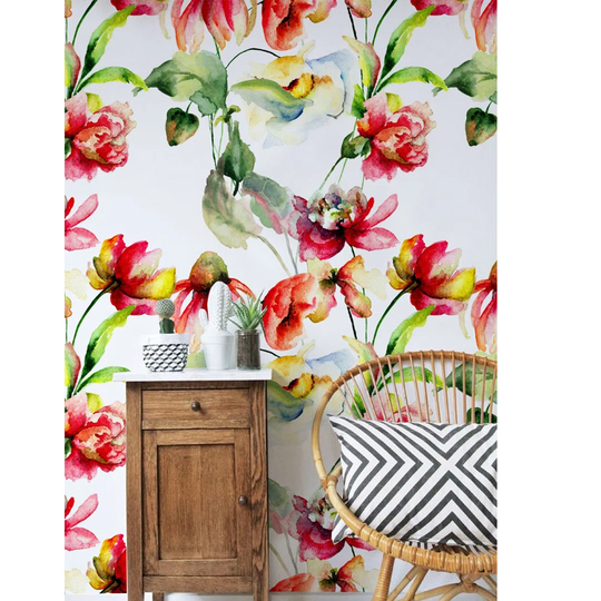 Gilby Wild Flowers Minimalisticful Floral Wallpaper