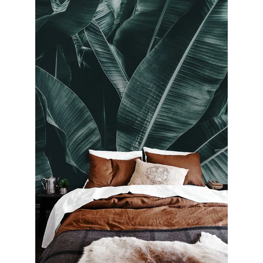 Walllpaper Roll 416X254cm Mural Decoration Kitchen Livingroom Bedroom Wallpaper Material With Print - Utensil Big Leaves Botanical Exotic