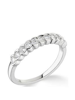 Love DIAMOND 9ct White Gold 0.50ct Diamond Eternity Ring, White Gold, Size K, Women