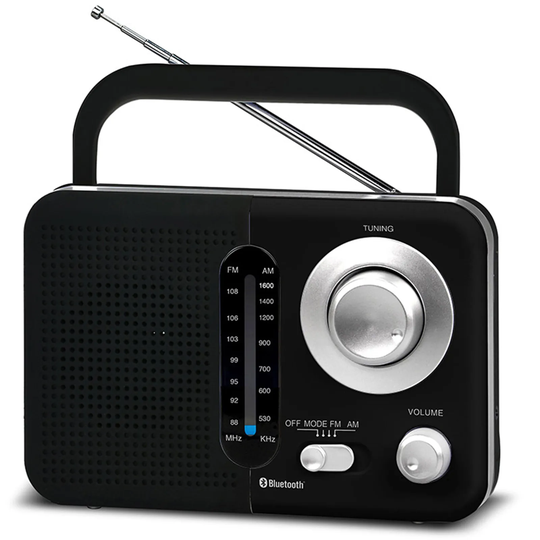 Soundz BT USB SD AC/DC Portable Radio with Bluetooth - Black