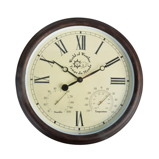 World Of Weather TF009 Roman Numeral Wall Clock 7 Weather Station