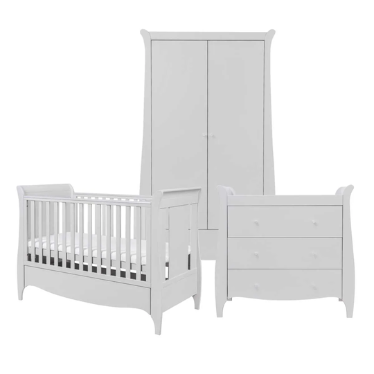 Tutti Bambini Roma 3 Piece Cot, Chest Changer and Wardrobe Room Set - Dove Grey