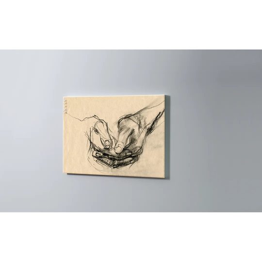 Pencil Drawing Hands Magnetic Wall Mounted Cork Board