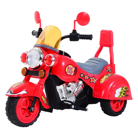 Reiten Kids Ride On Toy Electric Motorbike Trike with 6V Battery - Red
