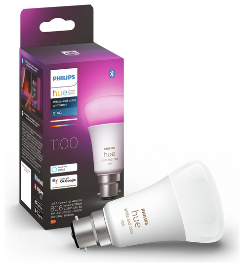 Philips Hue B22 Colour Smart Bulb With Bluetooth