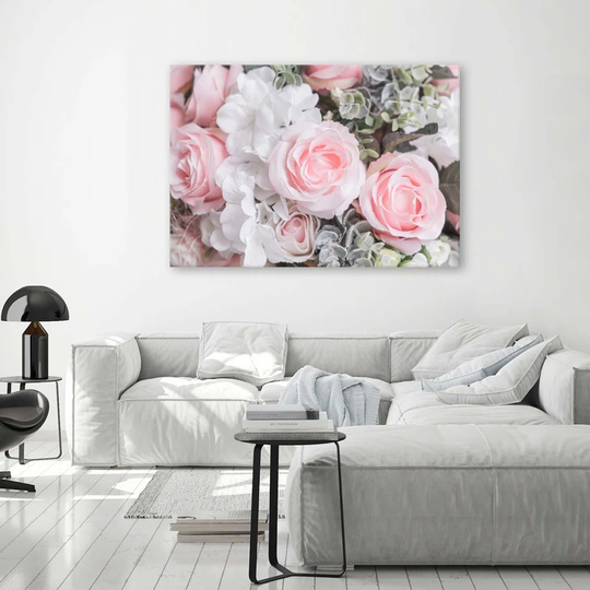 Canvas Print Pink Roses Flower Nature