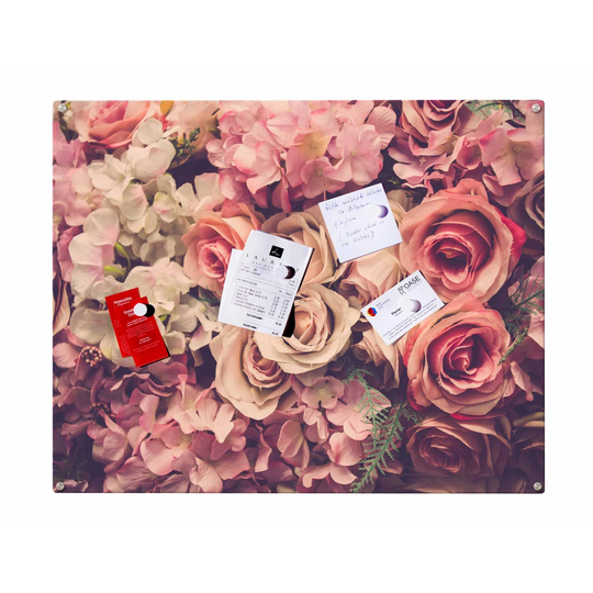 Roses Magnetic Wall Mounted Photo Memo Board