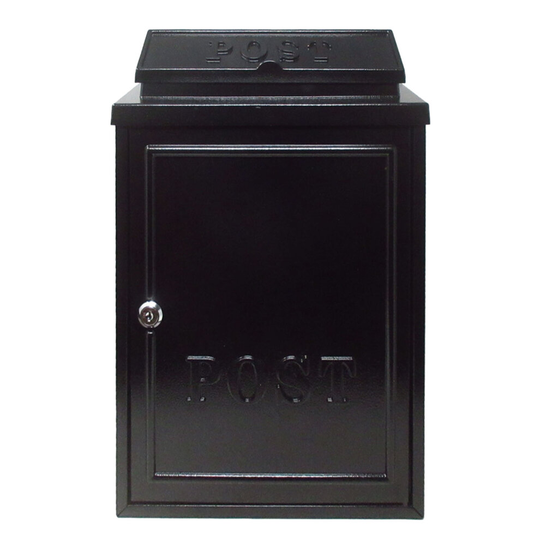 (Black) Vintage Decor Black Lockable Post Mail Letter Box