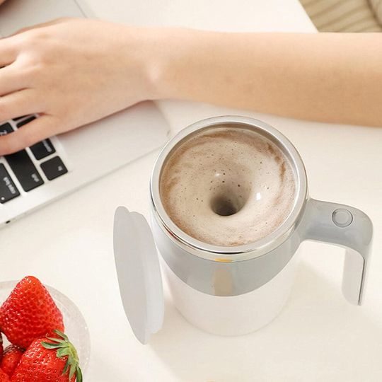 (White) Automatic USB Magnetic Stirring Coffee Mug