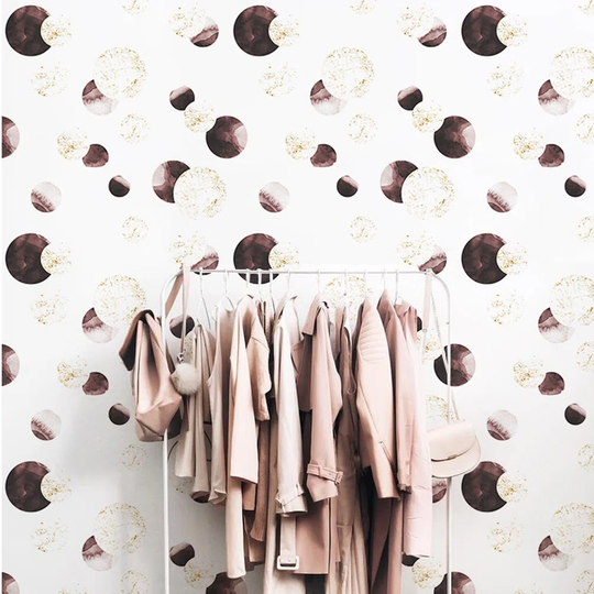 Fyre Geometric Goldbrown Wheels Wallpaper