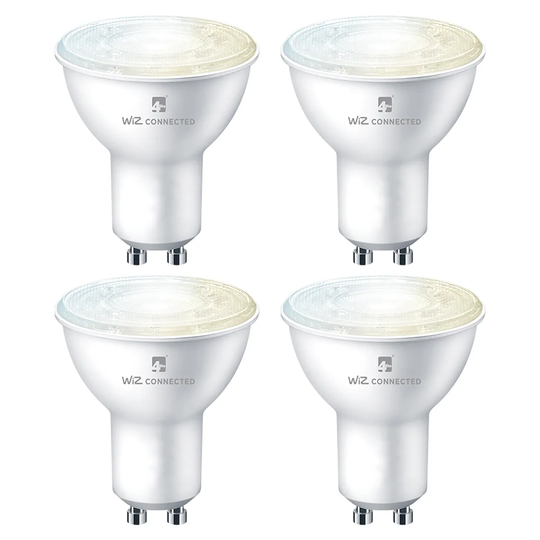 4lite WiZ Connected LED Smart GU10 Bulb WiFi & Bluetooth, Tunable White and Dimmable - 4 Pack