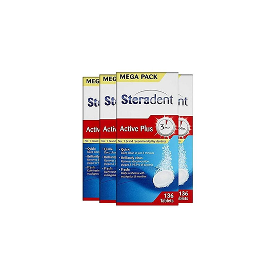 Steradent Denture Cleaning Tablets, 544 Count, Pack of 4 x 136
