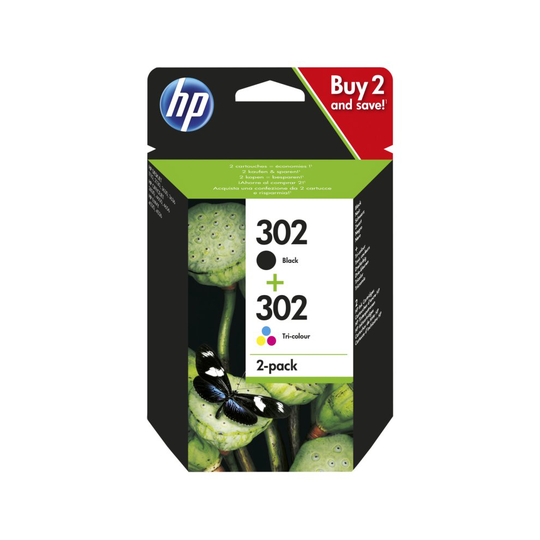 HP X4D37AE (302) Ink cartridge multi pack, 165 pages, Pack qty 2