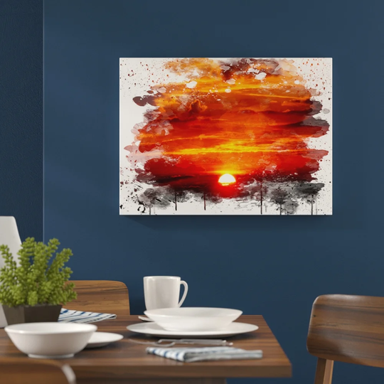 'Beautiful Red and Orange Sunset' Graphic Art Print Poster