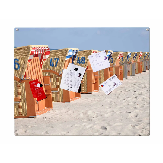 Beach Chairs Baltic Sea Magnetic Wall Mounted Photo Memo Board