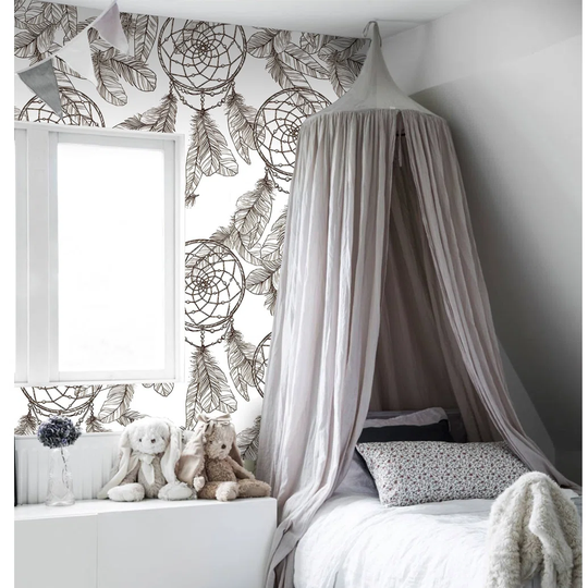 Jossa Dream Catcherfeathers Golden Wallpaper