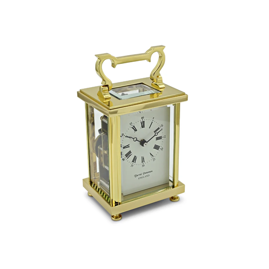 Flat Brass Carriage Mantel Clock