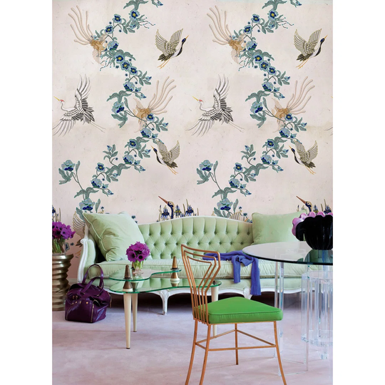 Arevik Chinoiserie Embroidery Birds Floral Wallpaper