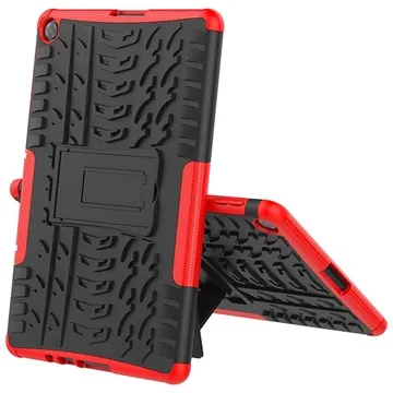 Huawei MatePad T10/T10s Anti-Slip Hybrid Case with Kickstand - Red / Black
