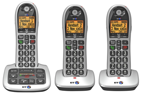 BT Big Button 4600 Telephone with Answer Machine - Triple