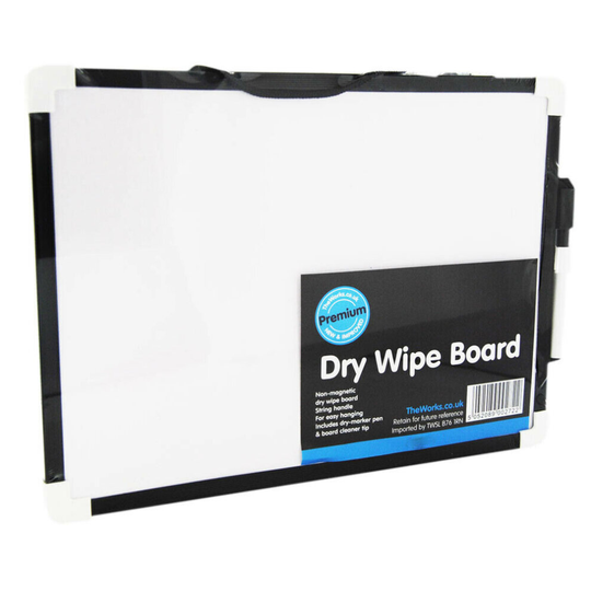 Dry Wipe Board Non Magnetic Stationery Dry Marker Pen Eraser 25cm x 35cm
