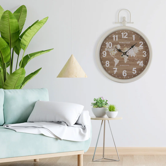 WALL CLOCK No Pocket Watch Metal Vintage Old town