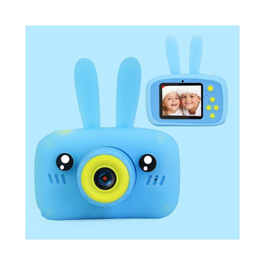(Rabbit Blue) HD 1080P Kids Digital Camera Cartoon Screen Xmas Gift
