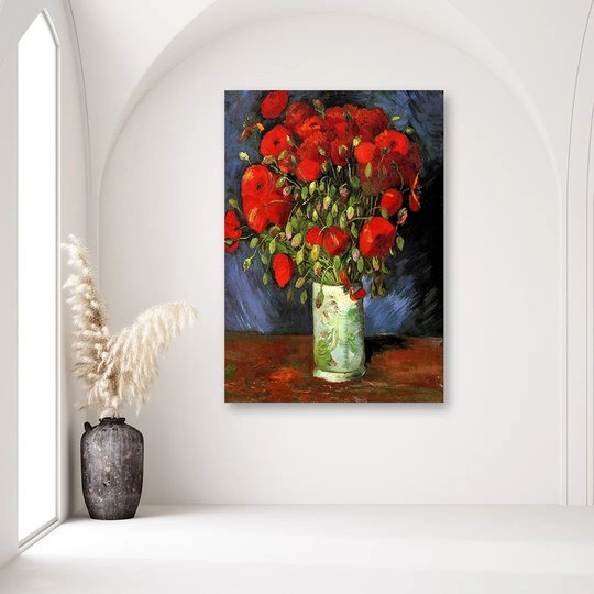 Canvas Print Vase With Red Poppies Van Gogh