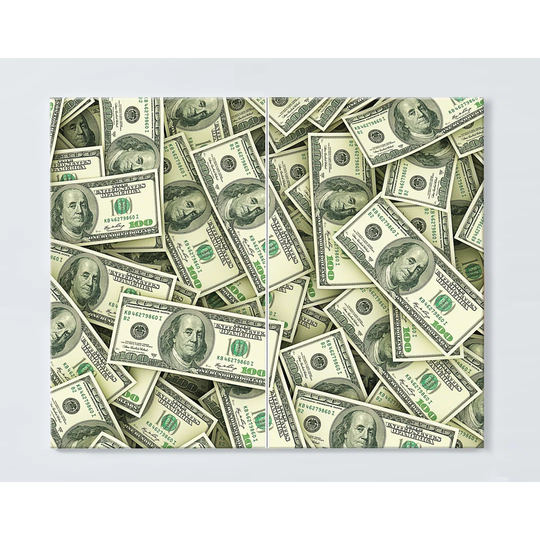 Dollar Motif Magnetic Wall Mounted Cork Board