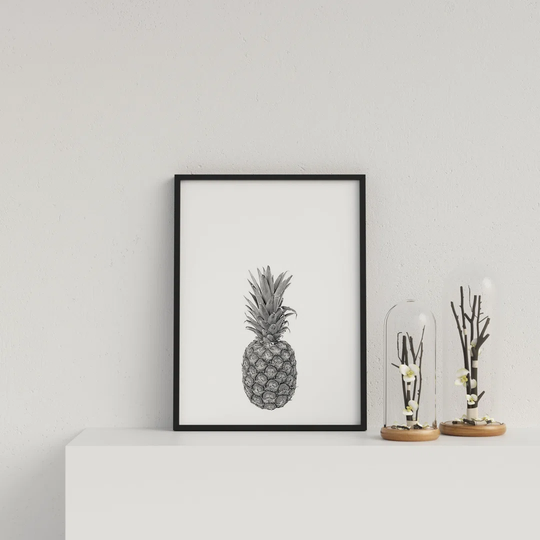 Pineapple on White Background by Vouvart - Picture Frame Advertisement