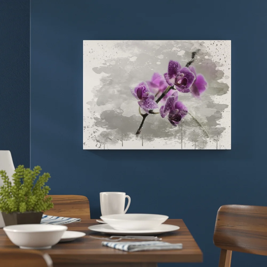 'Flower Purple Orchid' Graphic Art Print Poster