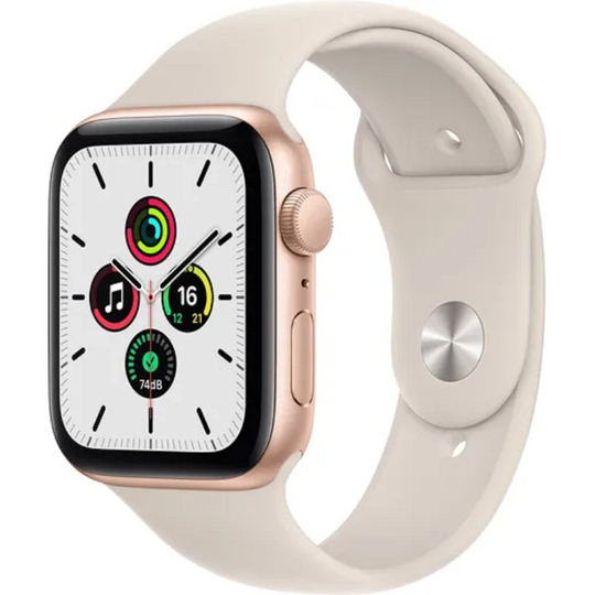 Apple Watch SE GPS, 40mm Gold Aluminium Case with Starlight Sport Band - Regular