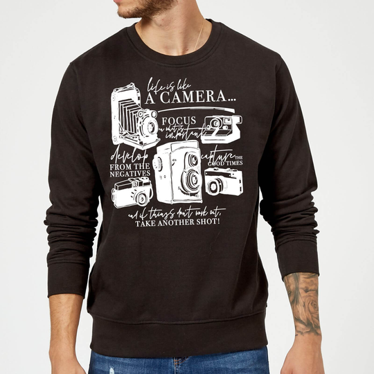 Life Is Like A Camera Sweatshirt - Black - 5XL - Black