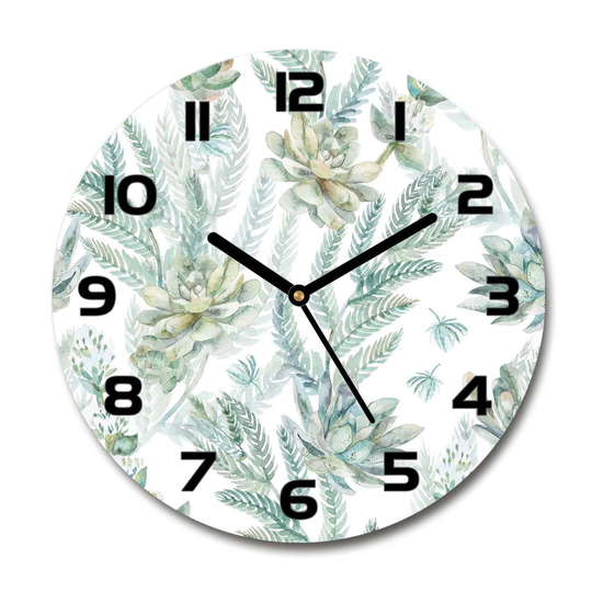 Decoration Picture Art Modern Kitchen Living Room Flowers and Leaves 30cm Silent Wall Clock