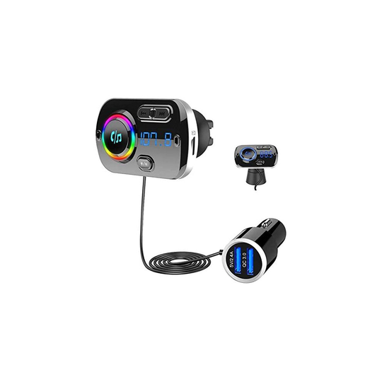 Newest FM Transmitter Bluetooth 5.0, Bluetooth Car Radio Transmitter Handsfree Car Kit